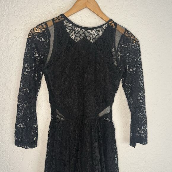 Abercrombie & Fitch Black Lace Mini Dress Mesh Witchy Fall Halloween Goth Y2K - Picture 7 of 8